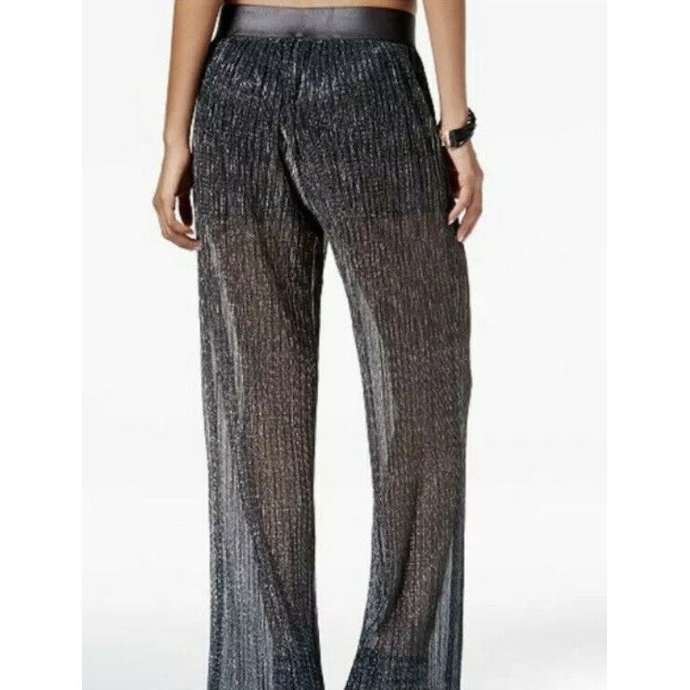Bebop Metallic Palazzo Wide Leg Pants Sheer - Picture 2 of 8